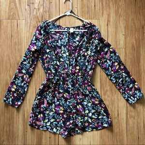 H&M Long Sleeve Floral Romper